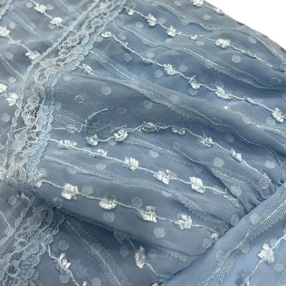 Lena & Lou Elena Light Blue Midi Tier Cottagecore Lace Dress 1X - Picture 6 of 8